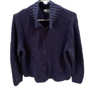 (360) Sonoma , blue, long sleeves,  zipper closure sweater